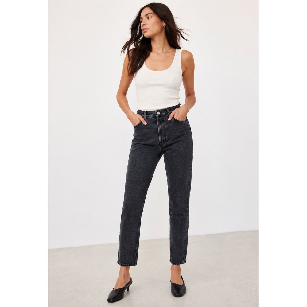 Everlane The 90s Cheeky Jean‎ Black Organic Cotton Straight Leg Denim 28 Regular